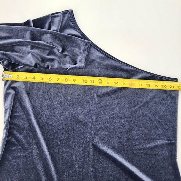 Old Navy Fitted One Shoulder Velvet Mini Dress Plus Size 3X Womens Navy Blue - Picture 6 of 8